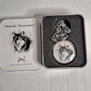 Wolf Pocket Watch From Avon The Magestics Encounter Colletion